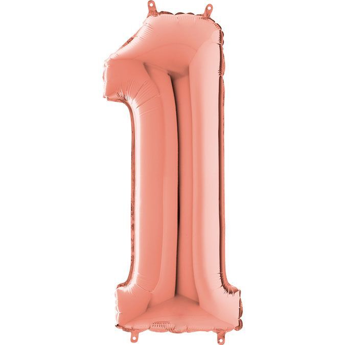 Μπαλόνια foil Jumbo Rosegold νούμερο 1 (1 μέτρο)