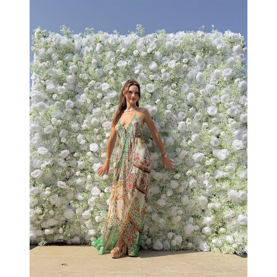 Τοίχος από Λουλούδια - Backdrop Flower Wall - Λευκό 2 μέτρα 