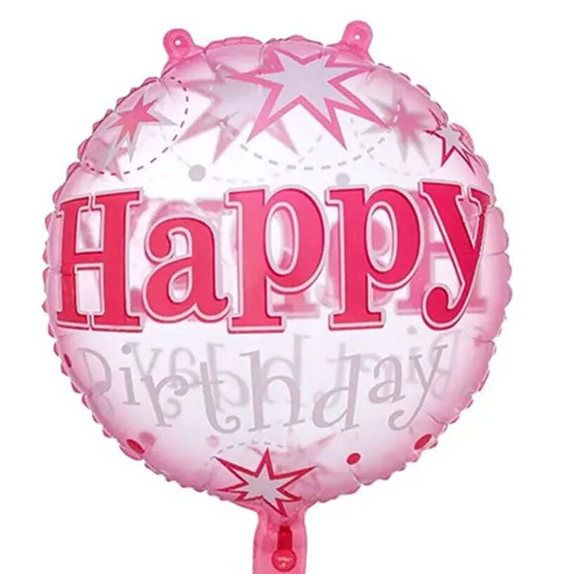 Μπαλόνι Happy Birthday Ροζ με διαφάνεια (Συσκευασμένο)