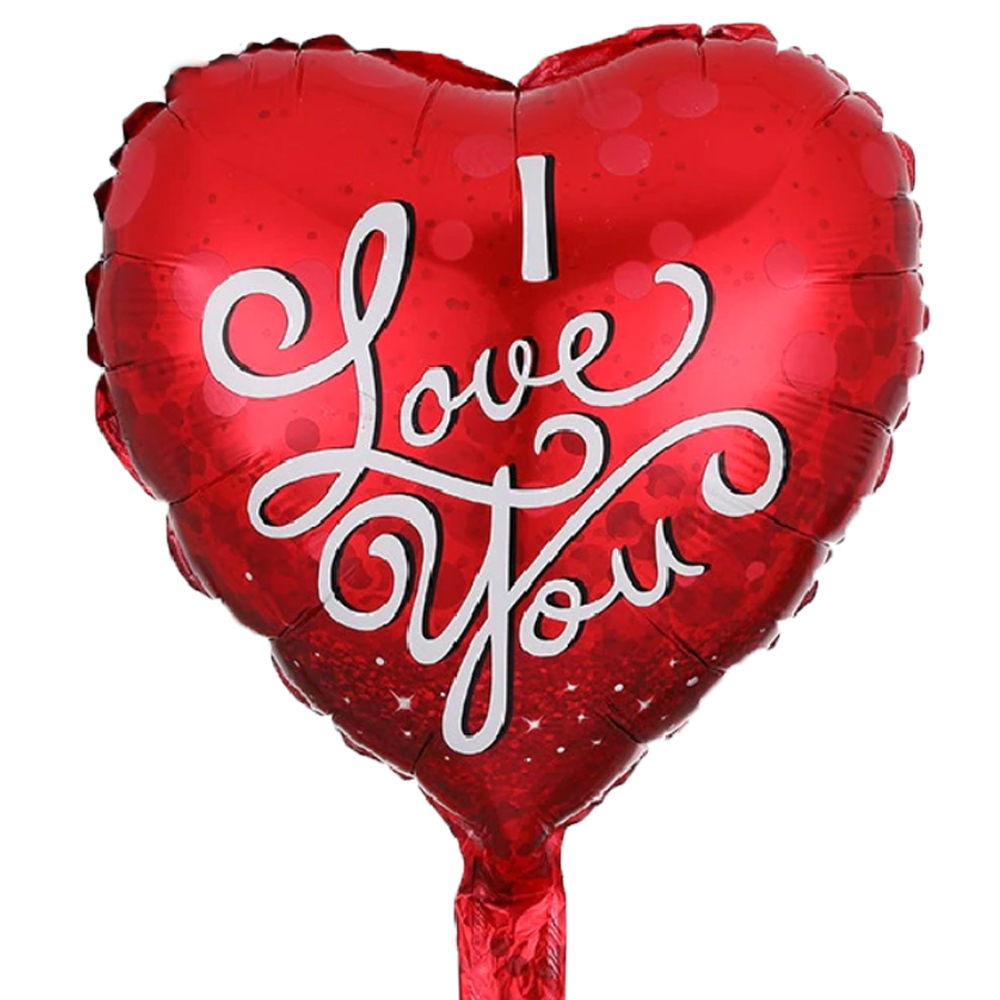 Μπαλόνι foil 18 ιντσών Καρδιά I Love you με πουά σχέδια