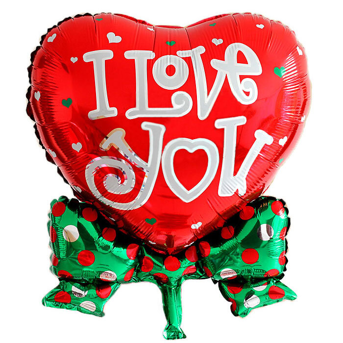 Μπαλόνι foil 36 ιντσών καρδιά κόκκινη με φιόγκο I Love You