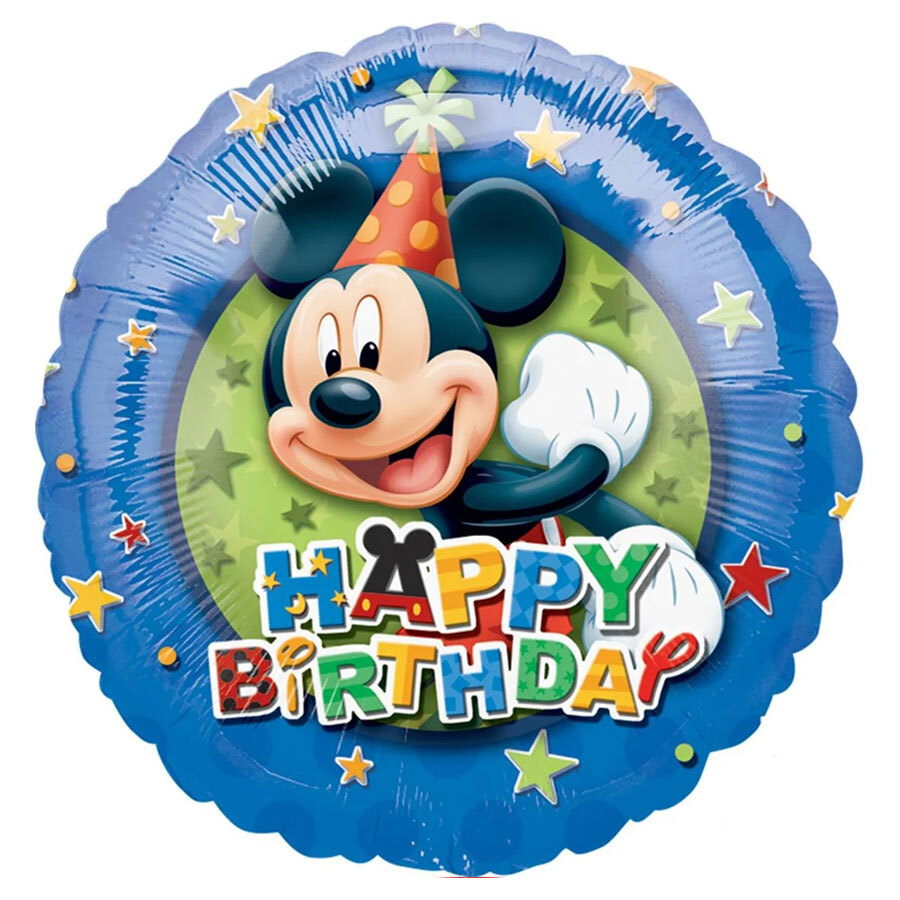 Μπαλόνι Μίκυ Happy Birthday Mickey Μπλε 18'' (Συσκευασμένο)