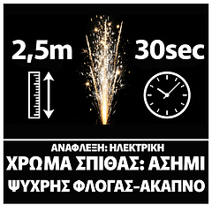 Σιντριβάνι 2,5 Μέτρα 30 Δευτερόλεπτα - Άκαπνο Ψυχρής Φλόγας