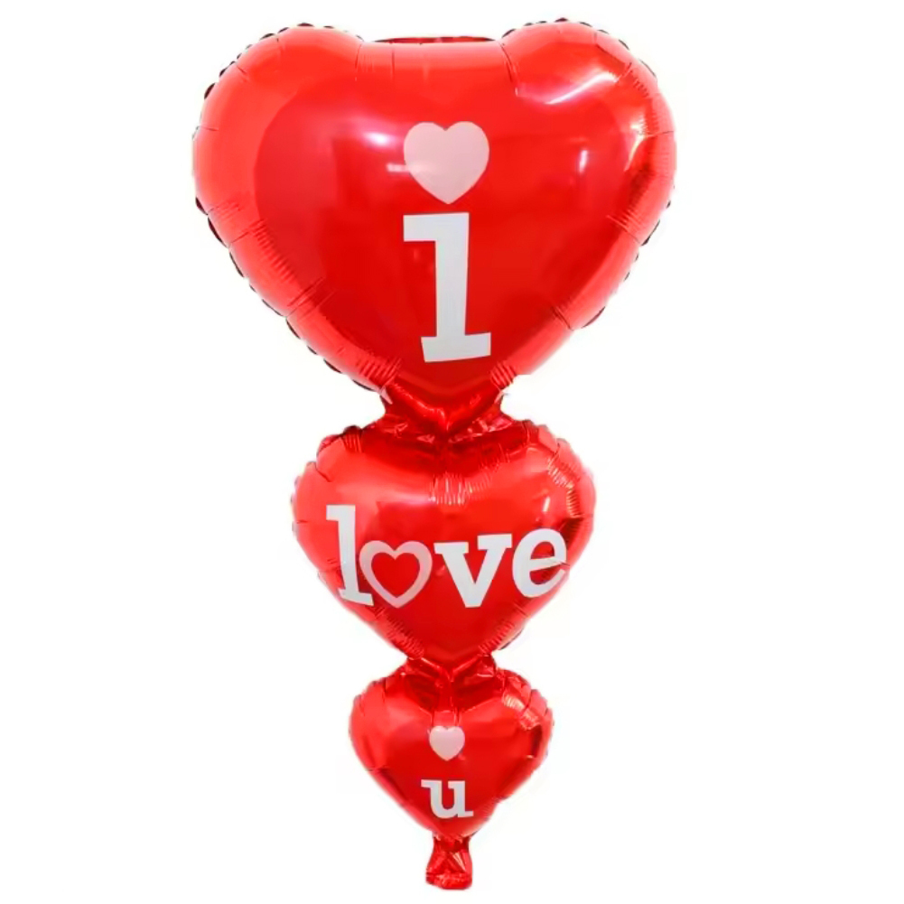 Μπαλόνι Τριπλή Καρδιά I Love You - 70 εκατοστά