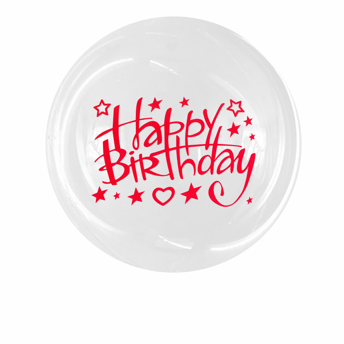 Happy Birthday red sticker with Disney font, for balloons