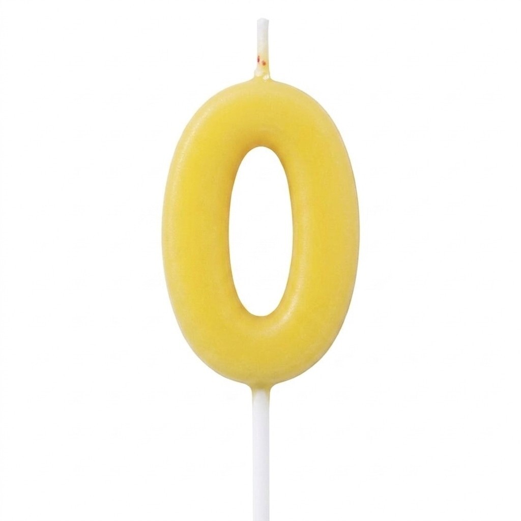 Candle Number 0 Yellow Pastel (Piece)