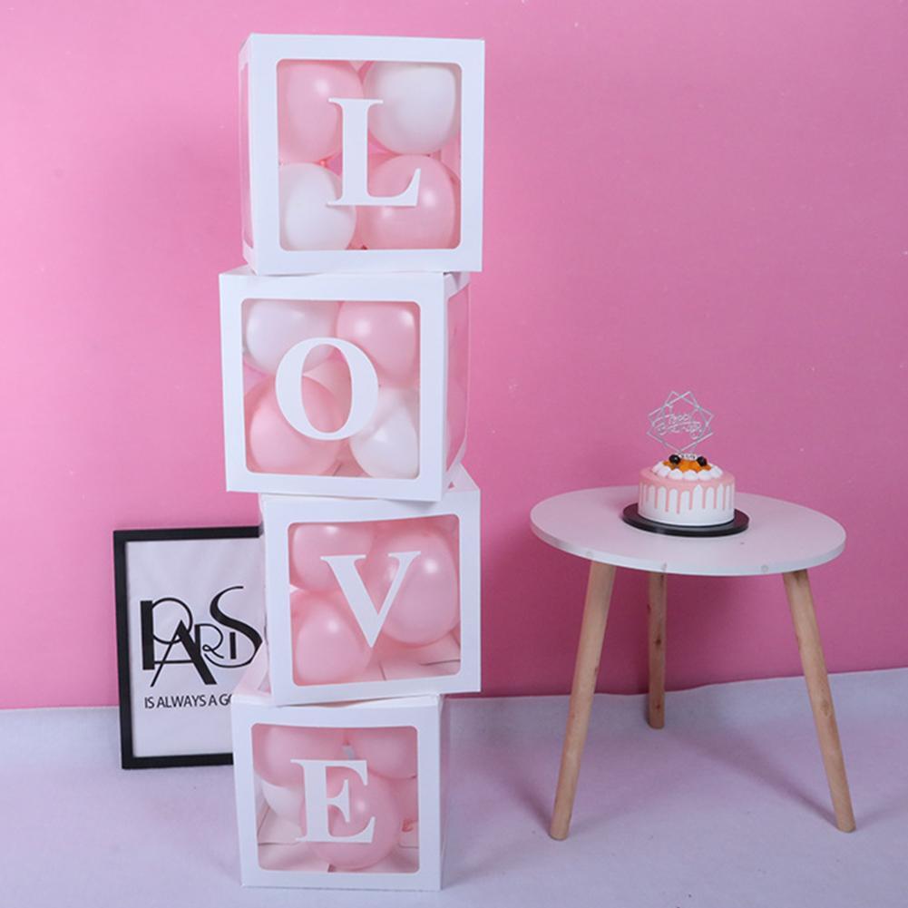 Balloon Love box λευκό | 4 τεμάχια