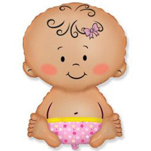 Balloons foil Flexmetal baby girl supershape