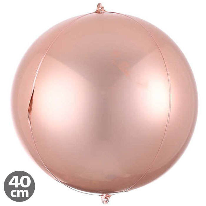 Balloon foil rose gold 4D round 40 cm