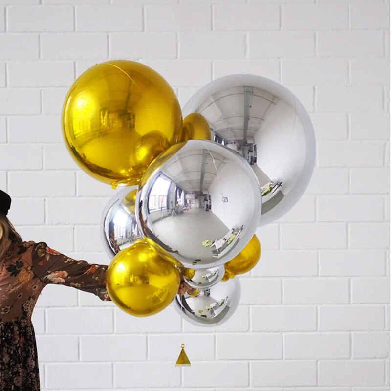 Balloon foil rose gold 4D round 60 cm