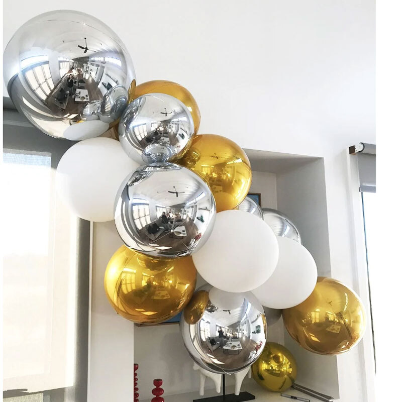 Balloon foil rose gold 4D round 60 cm
