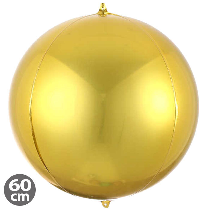 Balloon foil gold 4D round 60 cm