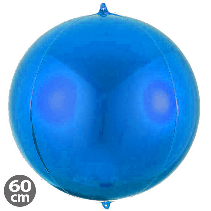 Balloon foil blue 4D round 60 cm