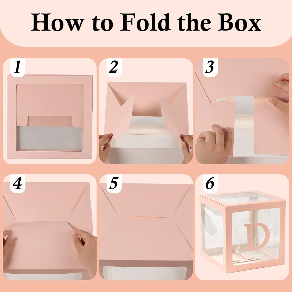 Baby Balloon Box Ροζ (30 x 30 εκατοστά) 3
