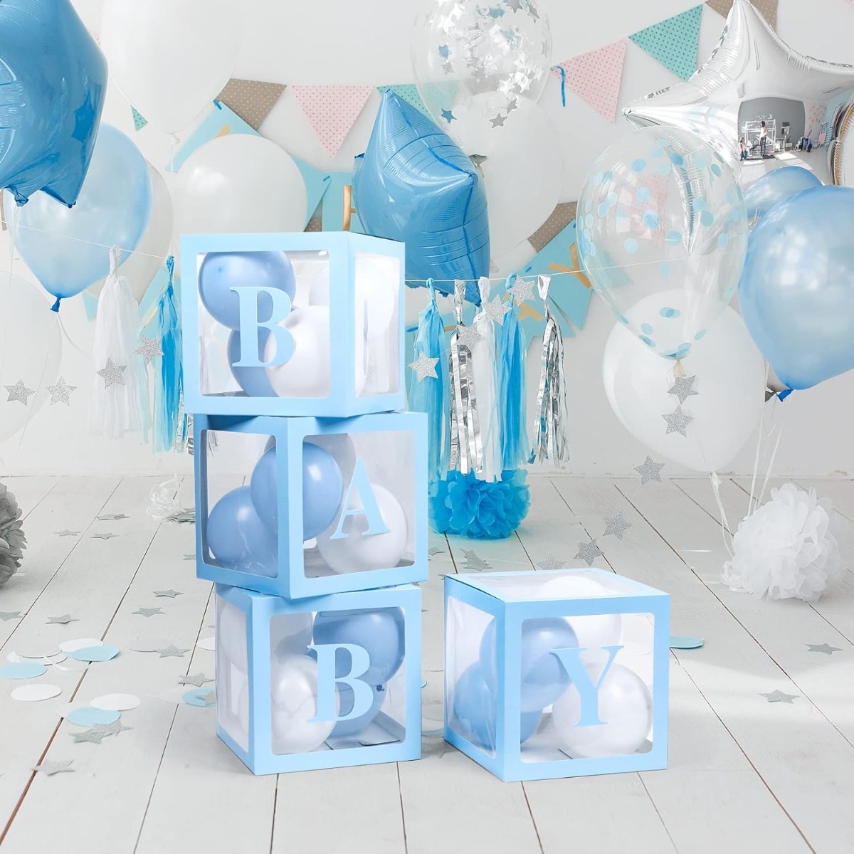 Baby Balloon Box Γαλάζιο (30 x 30 εκατοστά) 4