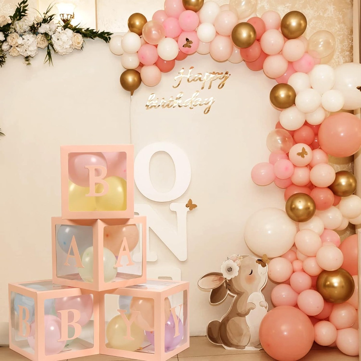 Baby Balloon Box Ροζ (30 x 30 εκατοστά) 4