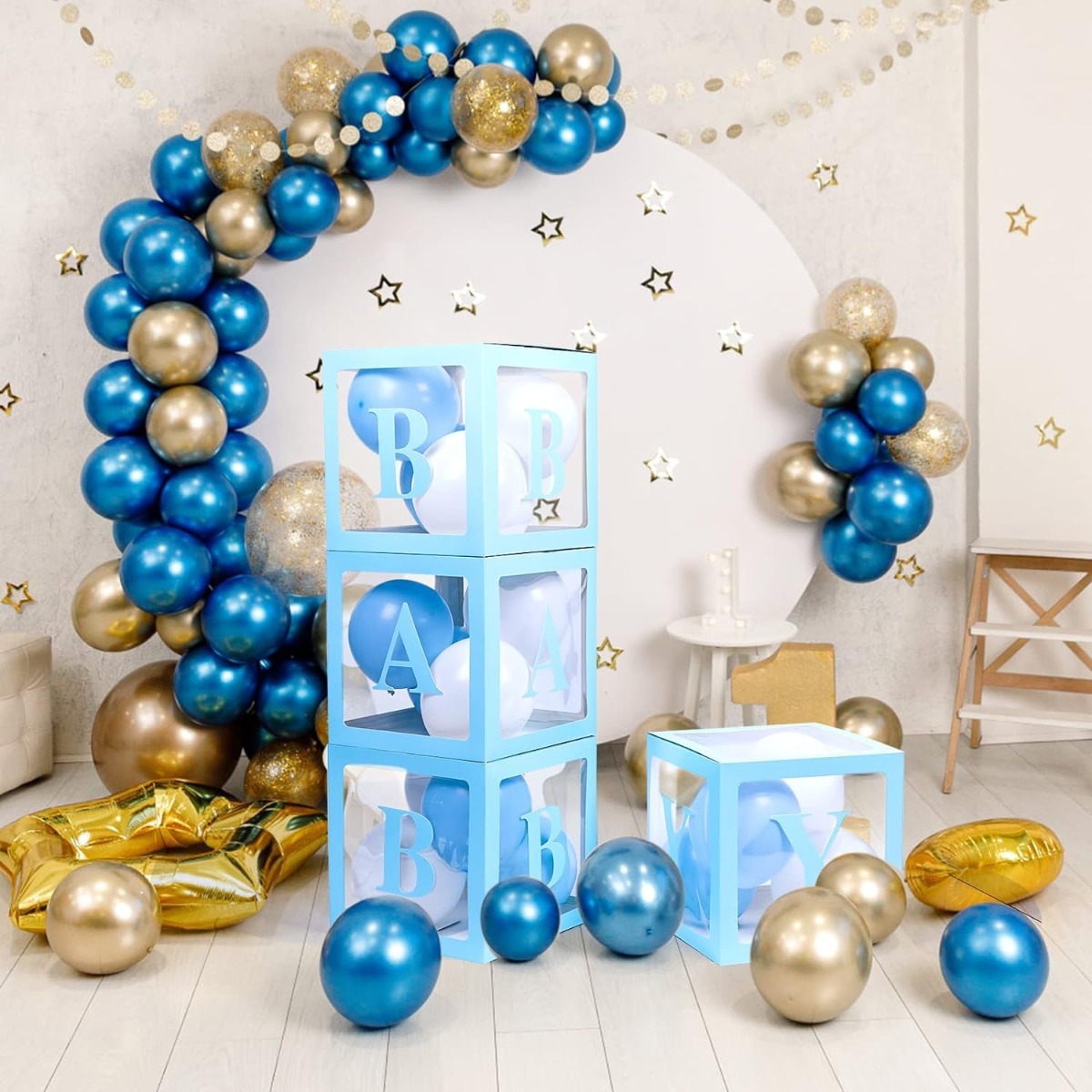 Baby Balloon Box Γαλάζιο (30 x 30 εκατοστά) 2