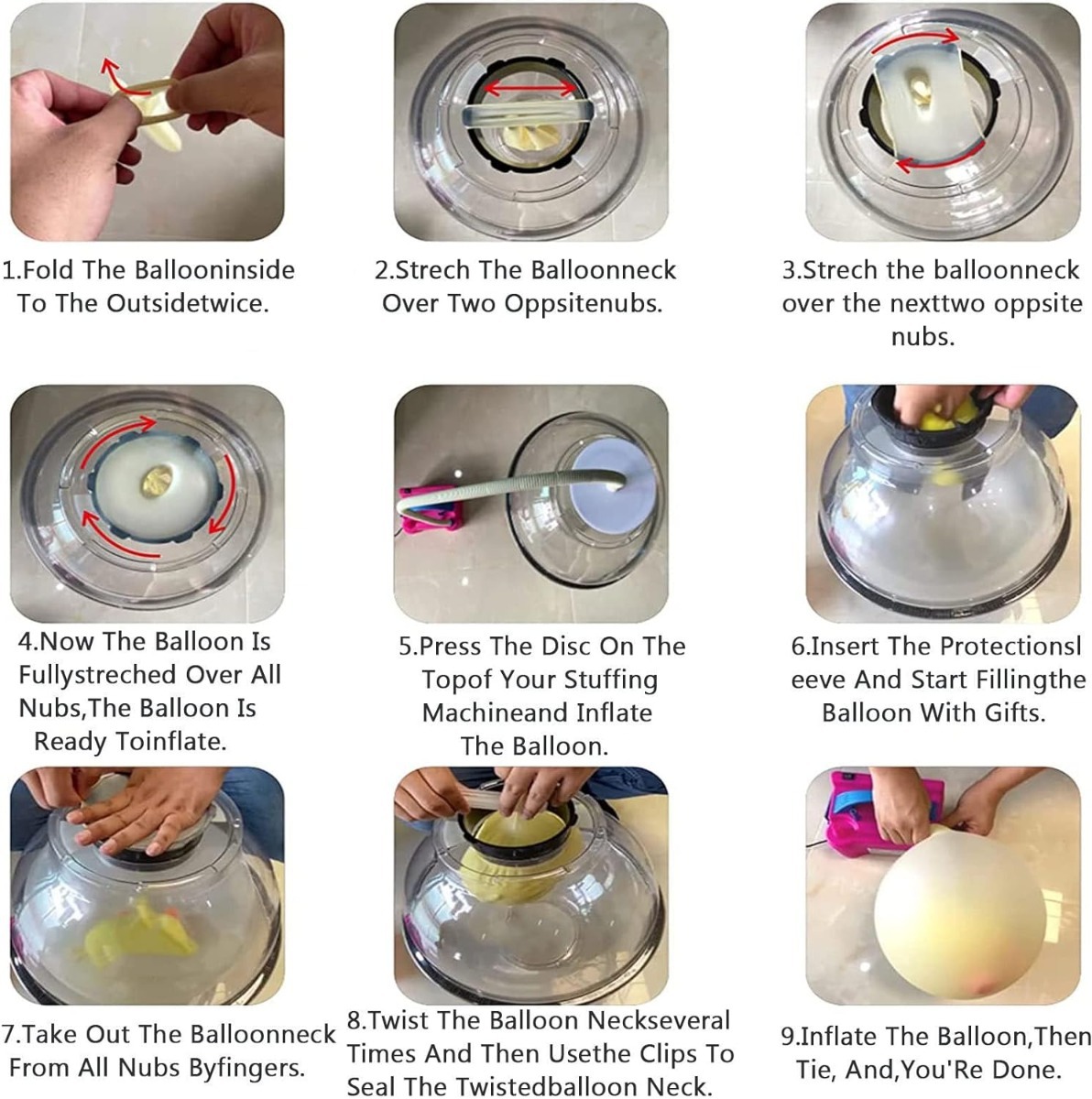 Stuffing machine for 18'' balloon