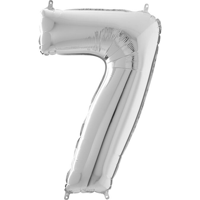 Μπαλόνια foil Jumbo ασημί νούμερο 7 (1 μέτρο)