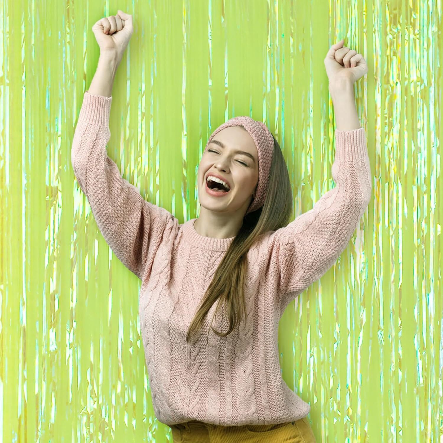 Κουρτίνα Διακόσμησης Λαχανί Dazzle Ιριδίζουσα (Διάσταση 2 μέτρα ύψος Χ 1 μέτρο πλάτος)