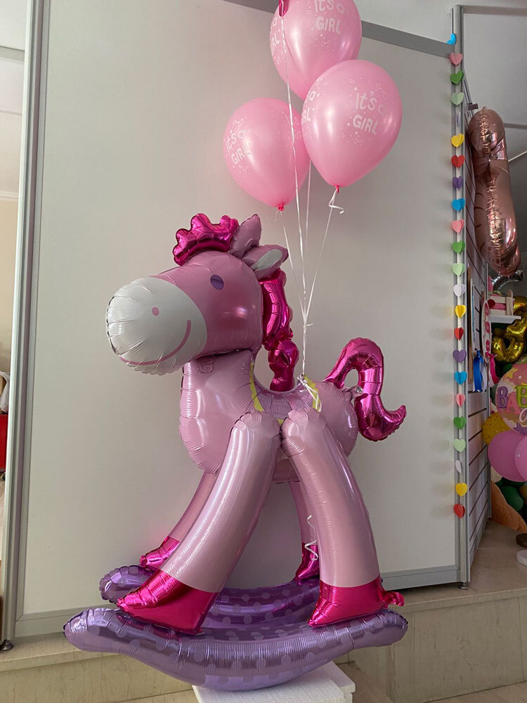 Μπαλόνια Anagram Airwalker rocking horse pink 3
