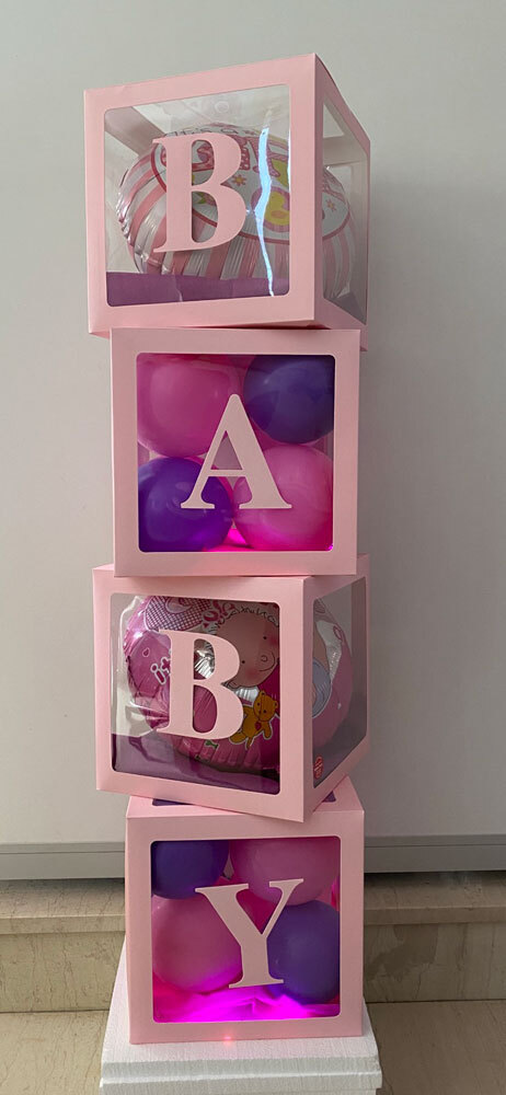 Balloon Baby box Pink 4 pcs