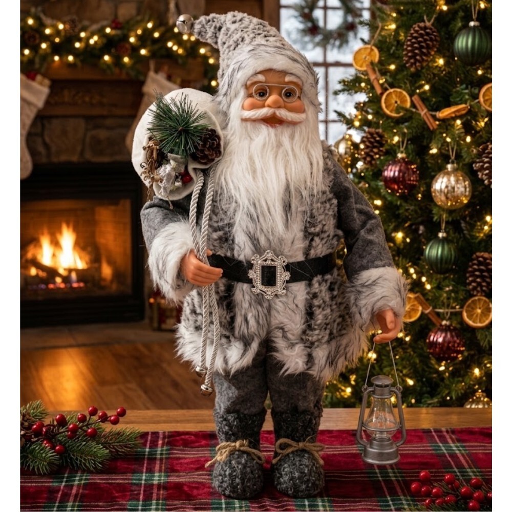Santa Claus premium 45 cm grey furry