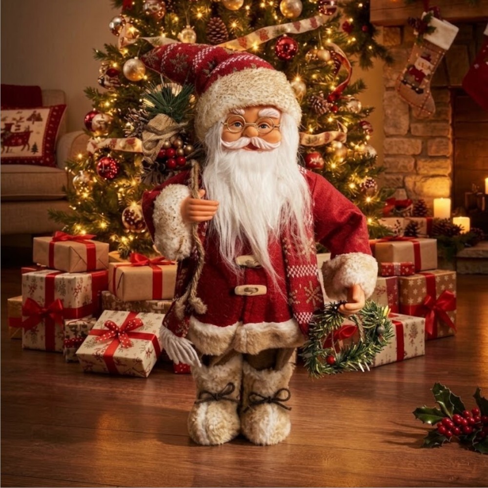 Santa Claus premium 45 cm montgomery red and brown