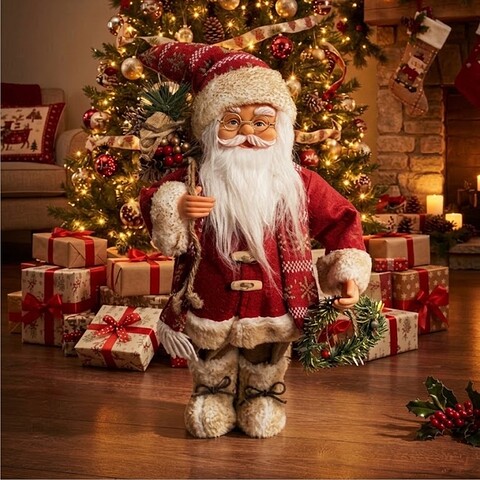 Santa Claus premium 45 cm montgomery red and brown