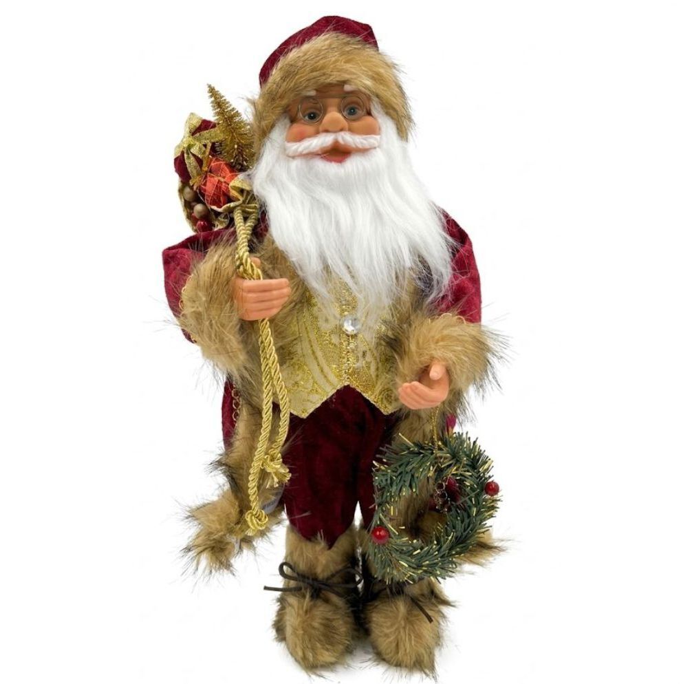 Santa Claus premium 45 cm velvet red and gold