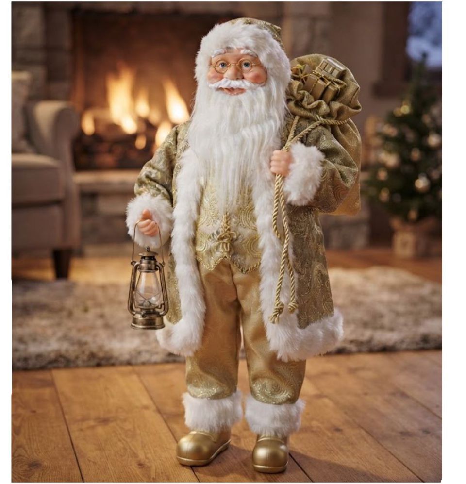 Santa Claus premium 45 cm gold silk