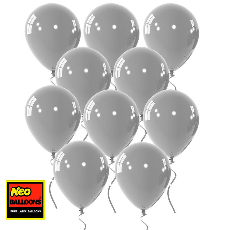 Μπαλόνια latex 12 ιντσών ασημί NEO BALLOONS 100 τεμάχια 2