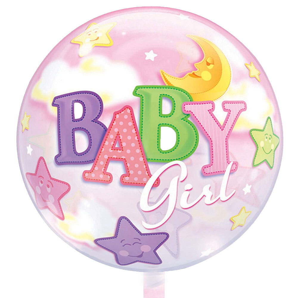 Balloon foil 18 inch Baby girl moon-star