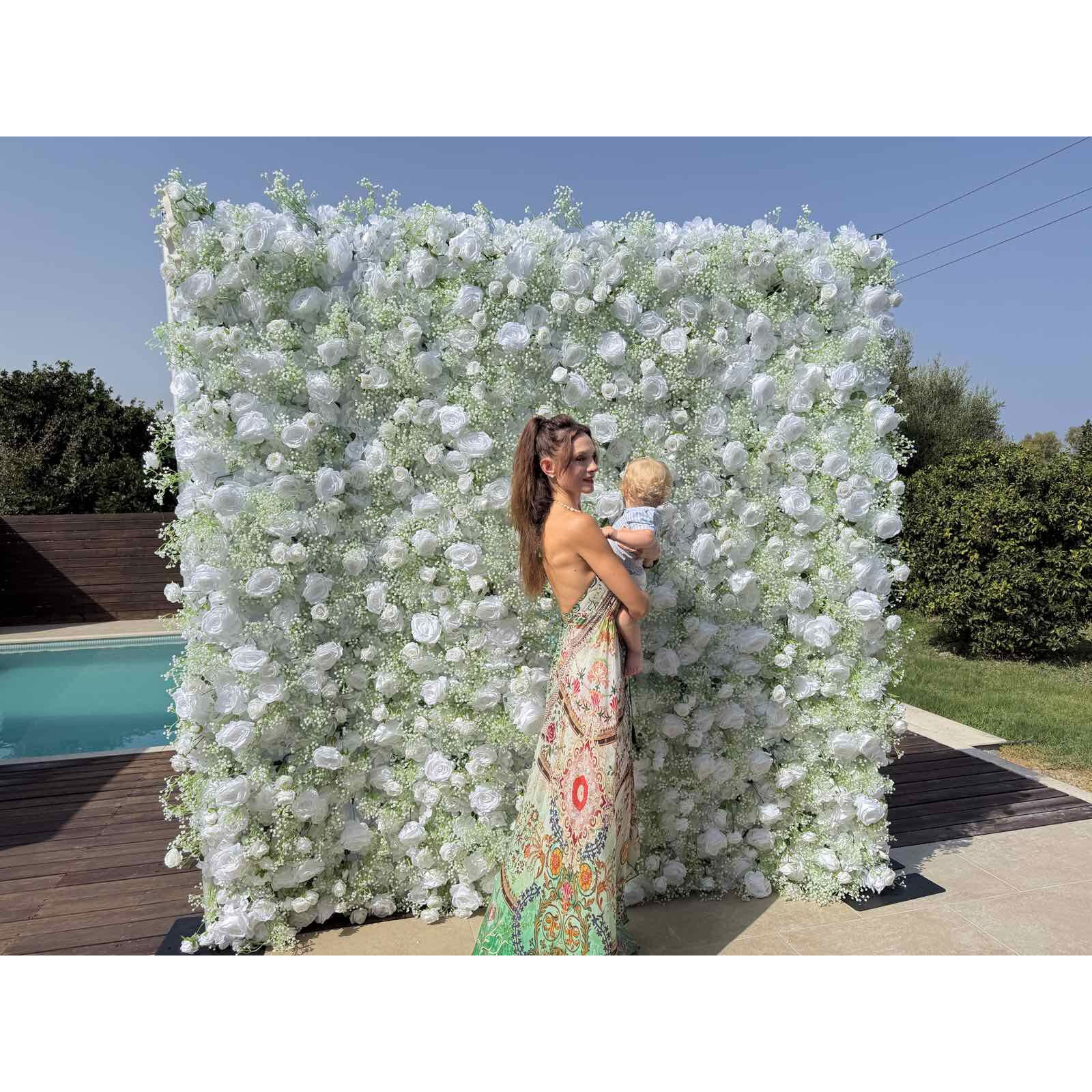 Wall of Flowers - Backdrop Flower Wall - White 2 meters
