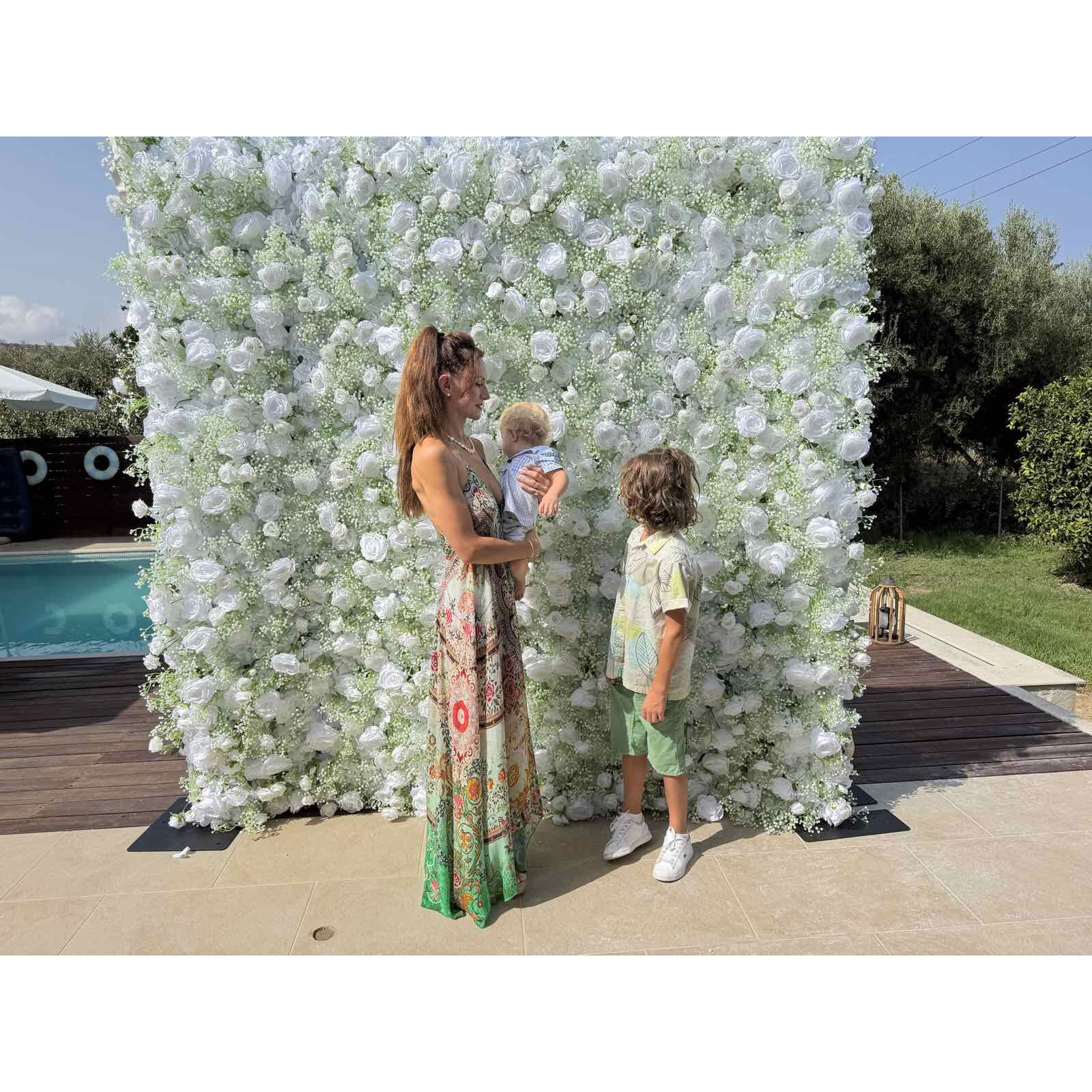 Wall of Flowers - Backdrop Flower Wall - White 2 meters