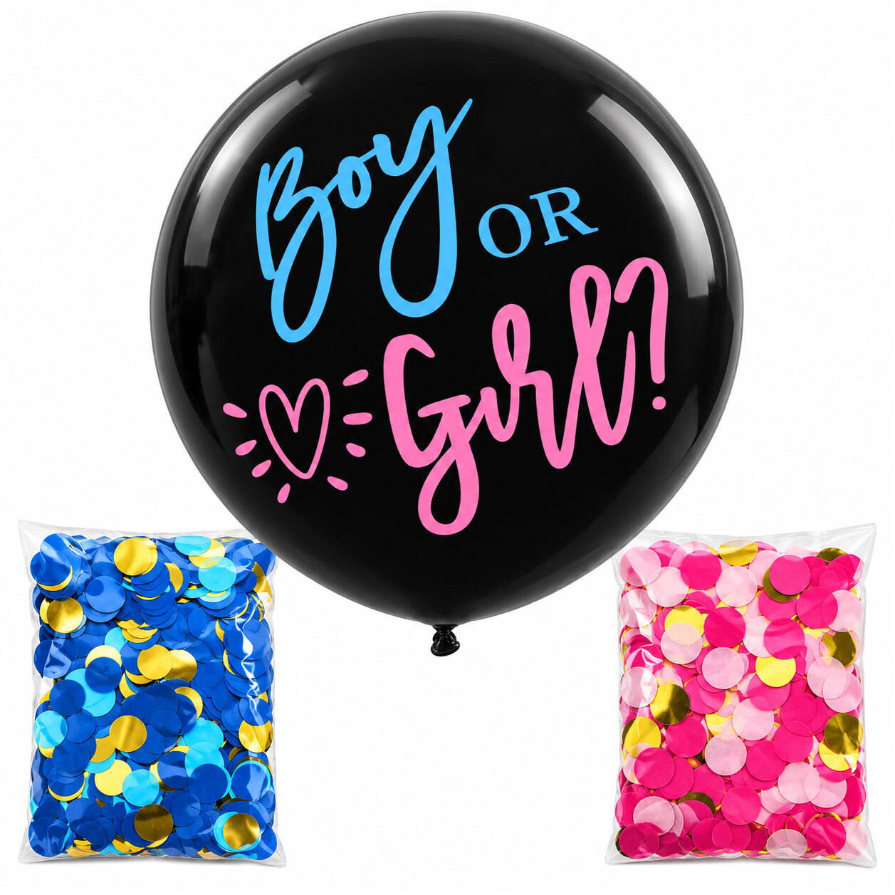 Gender Reveal Balloons Surprise with confetti 1 Meter