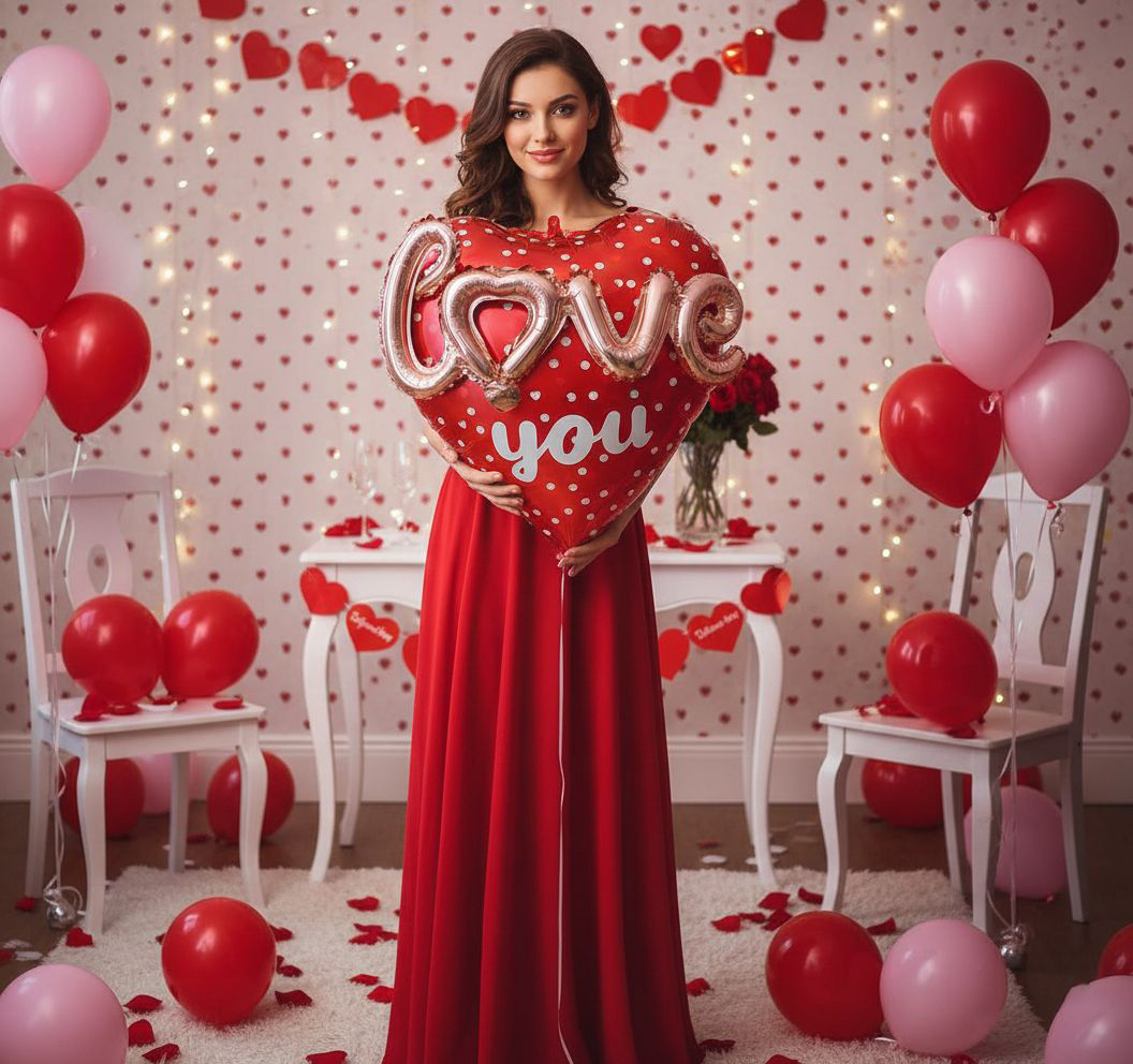 Μπαλόνια καρδιά 24'' με σχηματισμένο το Love (Rose gold)  2