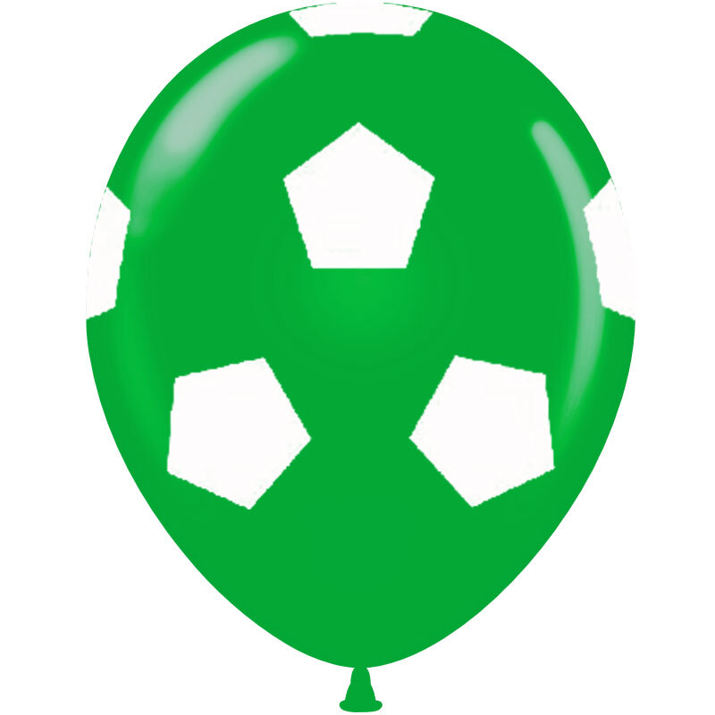 Balloons 12 inch green latex printed balloons soccer 15 pcs pack ND