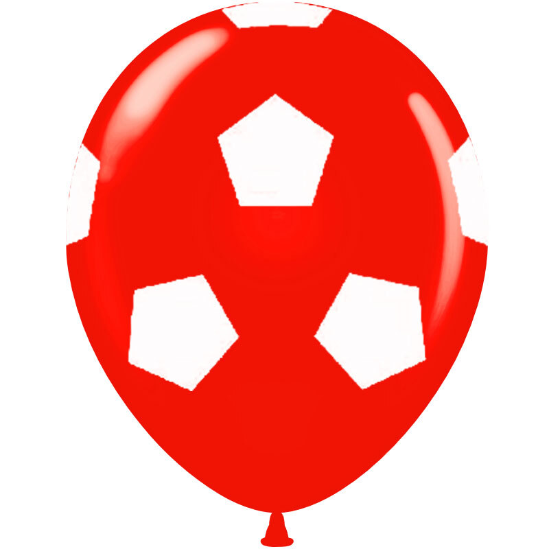 Balloons 12 inch red latex printed balloons soccer 15 pcs pack ND