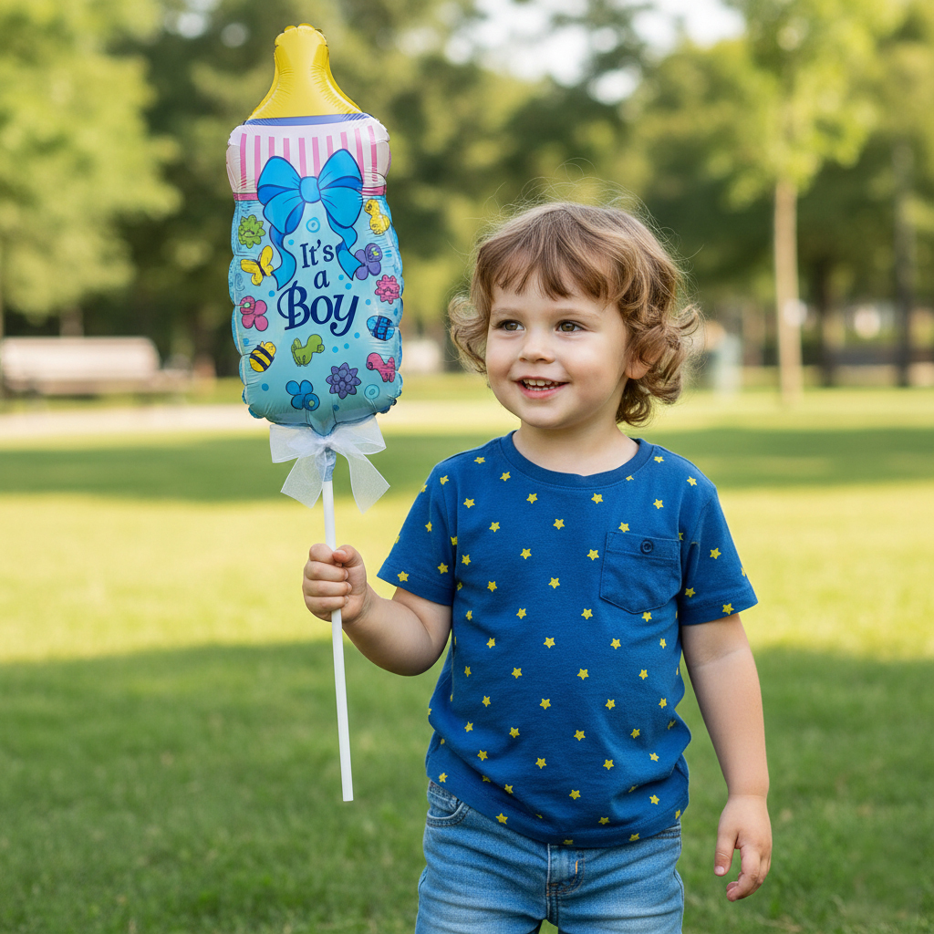 Balloons Flexmetal 9 inch it's a boy bottle