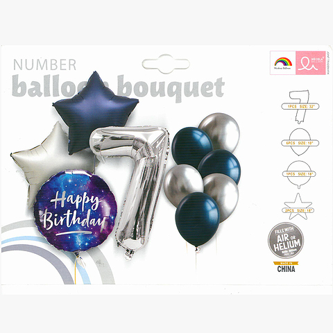 Σετ Happy Birthday μπαλόνια και Αριθμός (10 τεμάχια)