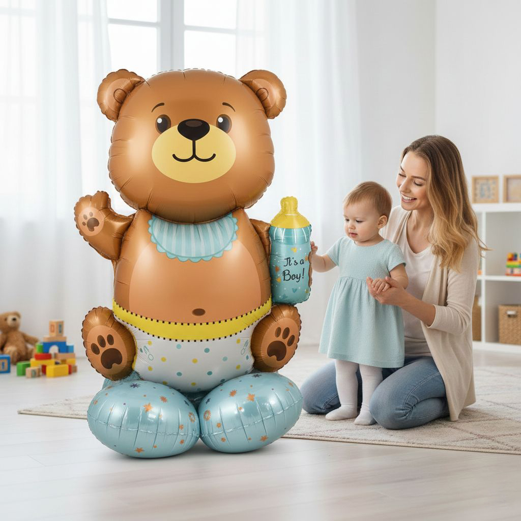 Balloon Bear It's A Boy StandUp 122cm