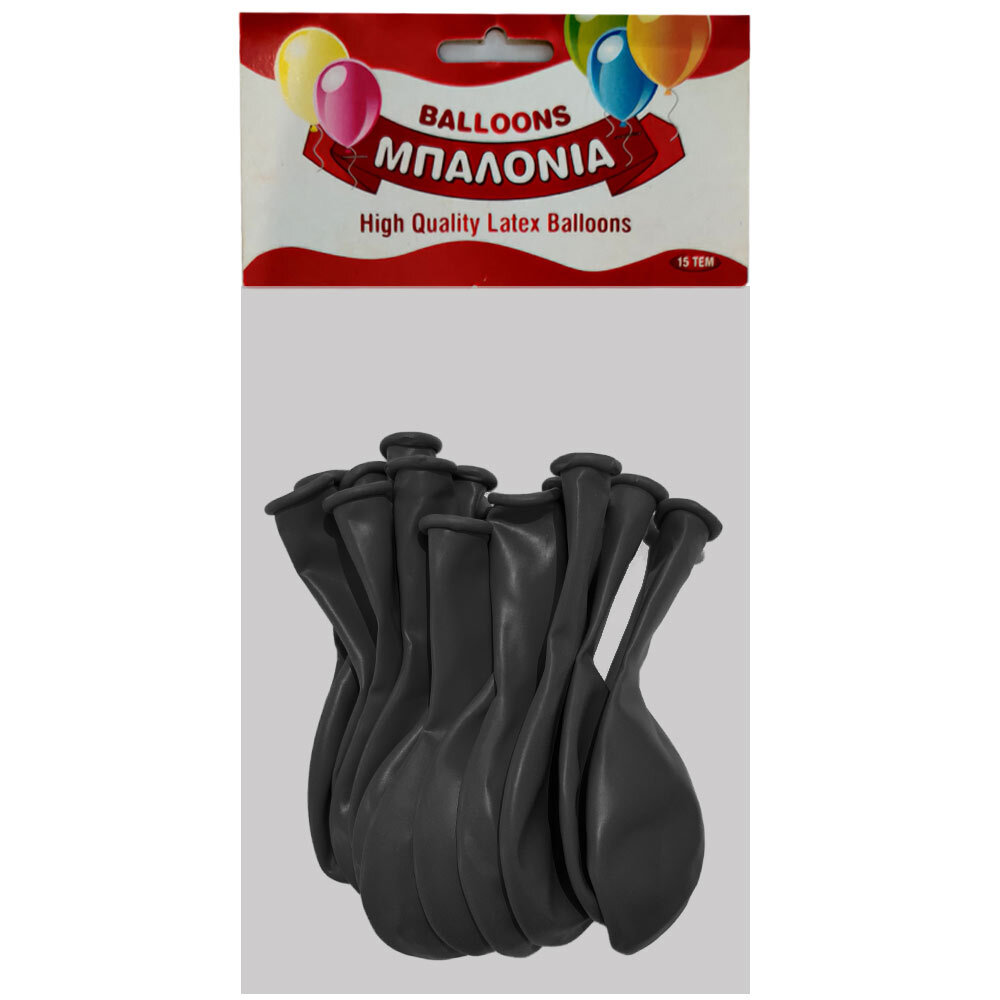 Μπαλόνια 13 ιντσών περλέ μαύρο 15 τεμάχια 3