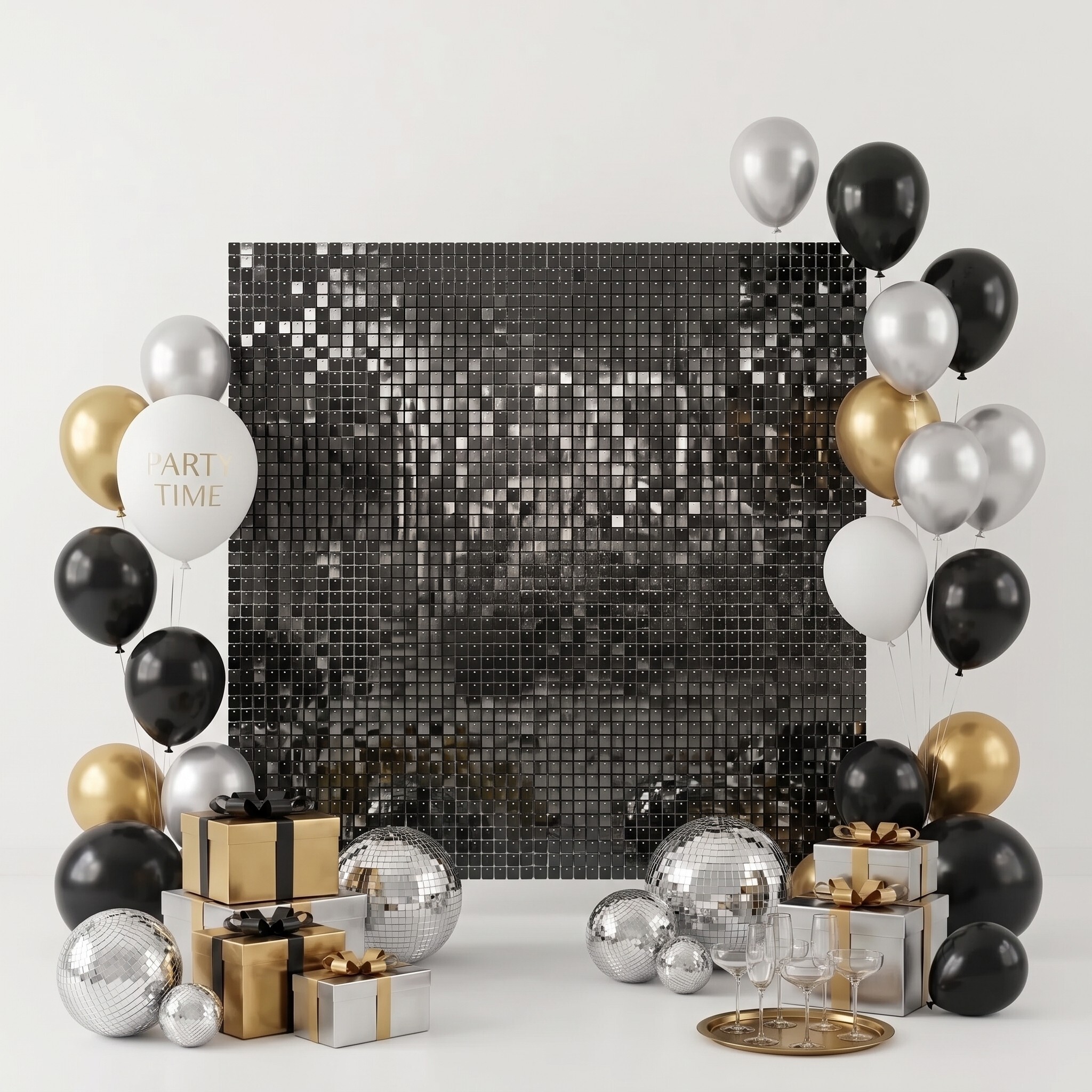 Decoration Backdrop Wall - Black - 30 x 30 cm