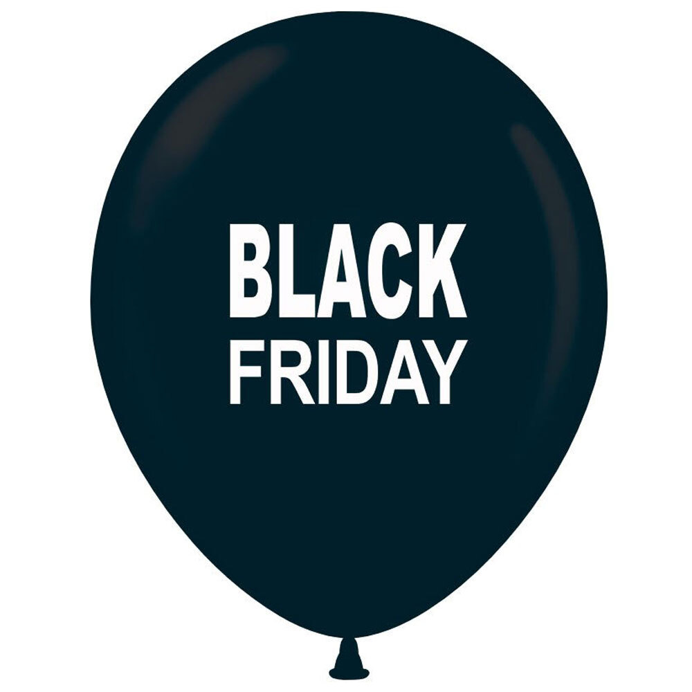 Μπαλόνια 12 ιντσών τυπωμένα Black Friday 15 τεμάχια ΣΥΣΚΕΥΑΣΜΕΝΑ