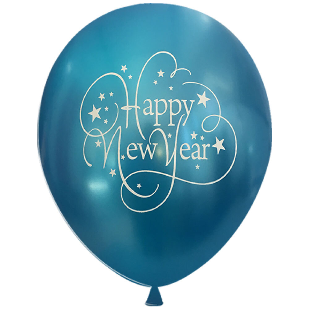 Μπαλόνια 12 ιντσών τυπωμένα Happy New Year 15 τεμάχια περλέ ΣΥΣΚΕΥΑΣΜΕΝΑ 2