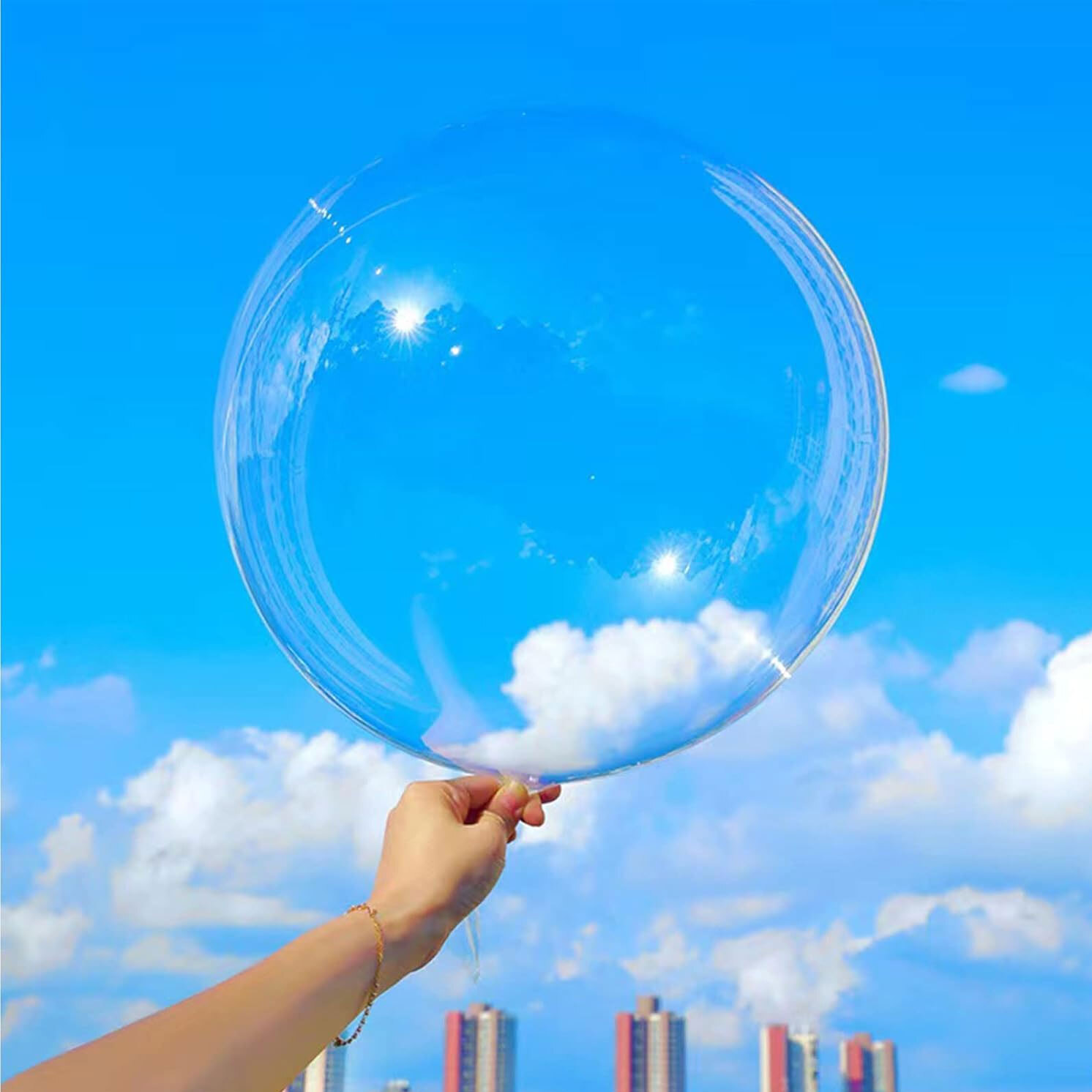 Μπαλόνι 18 ιντσών pre-stretched Διάφανο Bubble Hi Quality ΟΛΟΣΤΡΟΓΓΥΛΟ - Ξεχειλωμένο Έτοιμο για χρήση