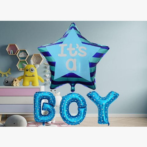 Μπαλόνια Σετ Γράμματα & Μπαλόνι "It's A Boy" - 4 Τεμάχια