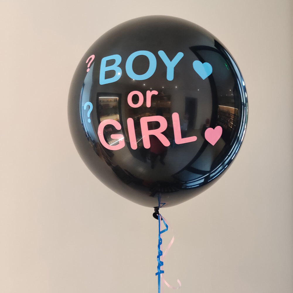 Μπαλόνι Boy or Girl 80cm μαύρου χρώματος gender reveal 2