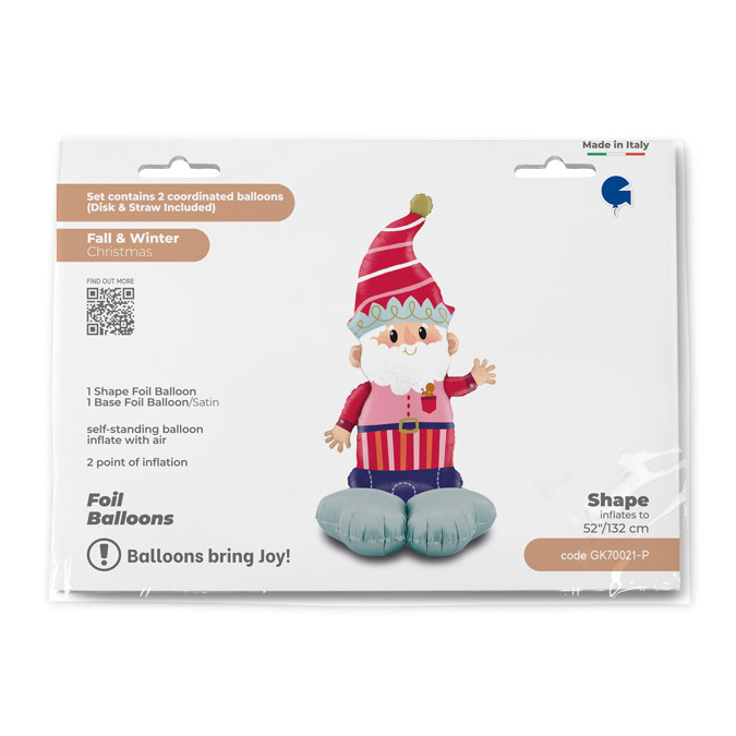 Μπαλόνι (AirLoonz) Elf Ντυμένος Άγιος Βασίλης 132 εκατοστά - Grabo The Stands Up 52'' 2
